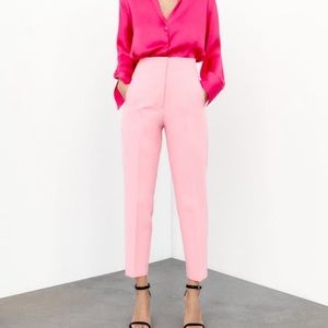 Zara pink high waisted pants new